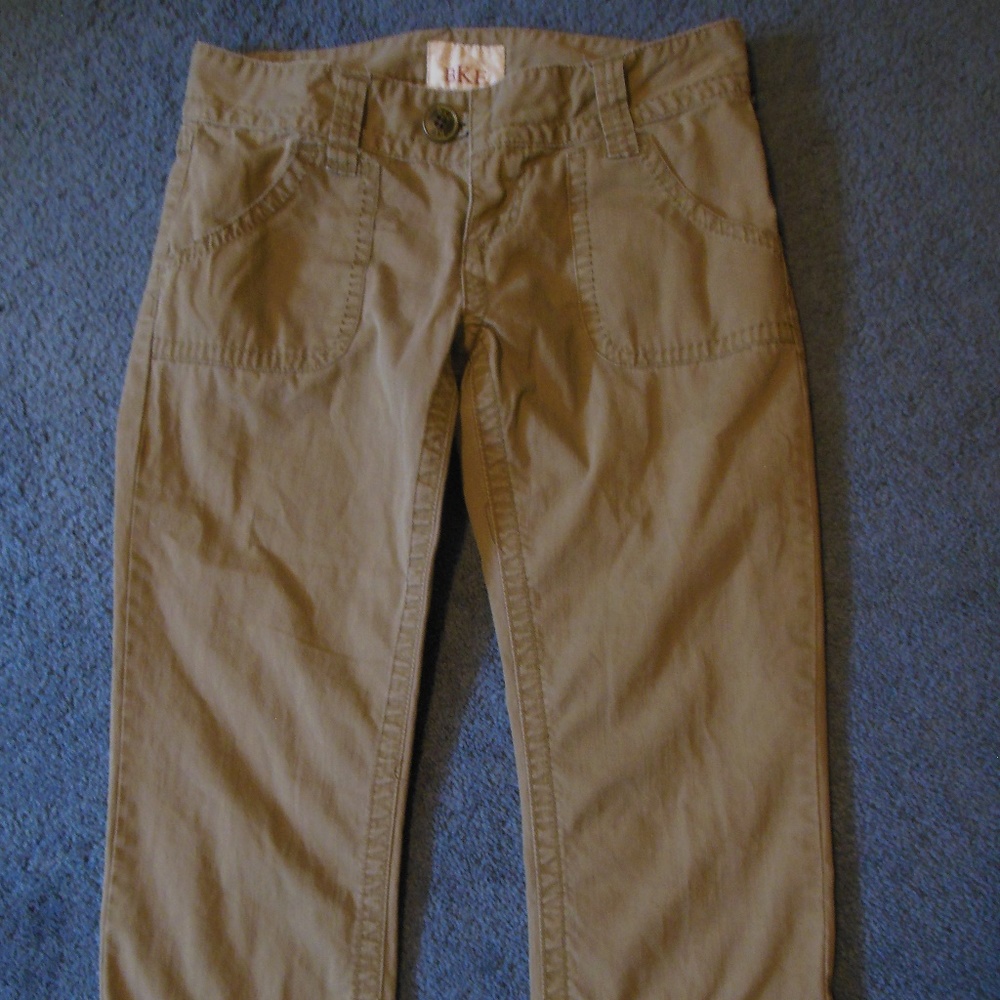 BKE 27 Tan Brown Zip Fly Capris Crop Pants